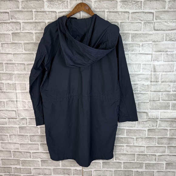 Everlane ReNew Anorak Full Zip Trench Coat Rain Jacket Womens SMALL Navy Blue - Picture 3 of 8